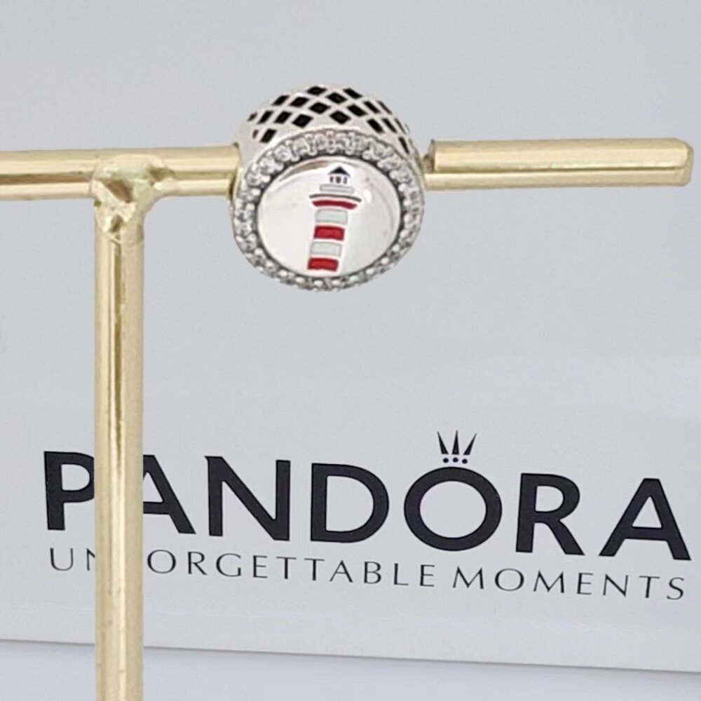 Pandora Hilton Head Lighthouse Bead Charm Exclusive Pendant S925 Silver with box